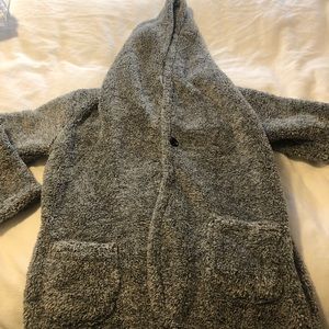 Plush fuzzy cardigan wrap sweater